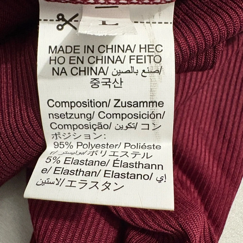 Burgundy Long Sleeve Jumpsuit. Size L. New - Picture 11 of 12